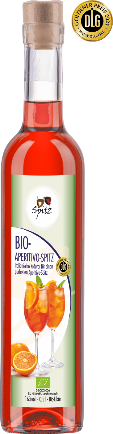 Bio Aperitivo fuer einen perfekten veganen Spriz. Ausgezeichnet mit der goldenen MEdaille der DLG