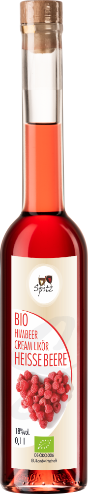 Bio Himbeer Likoer. Mit 20% Bio Himbeersaft