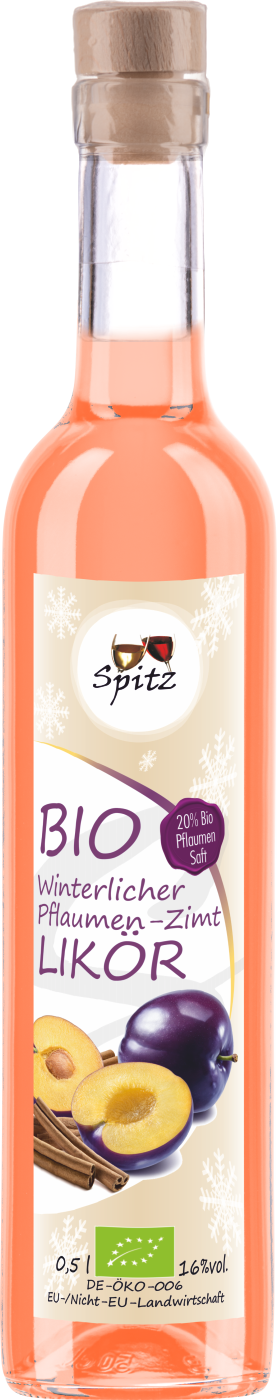 Bio Pflaume Zimt Likoer, mit 20% Bio Pflaumensaft